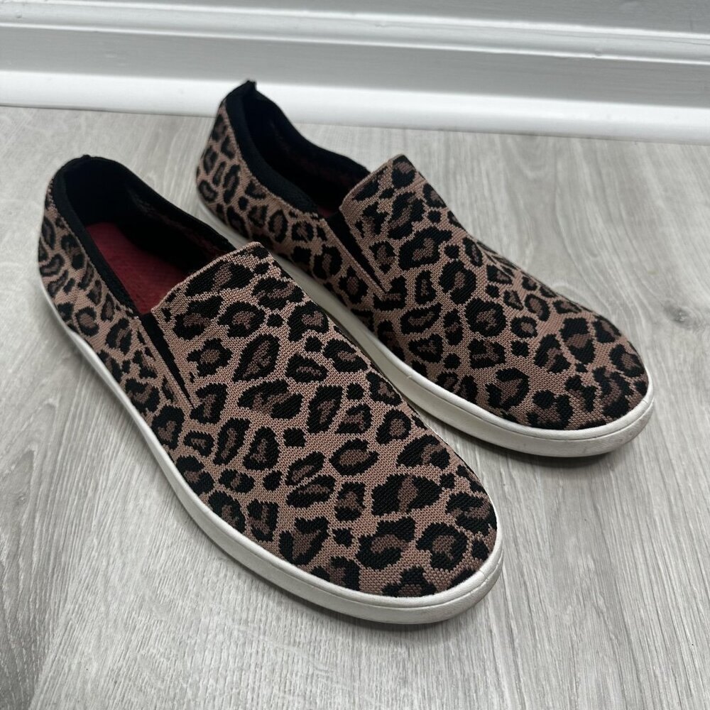 Skechers Street LA Poppy Lo Shoes Womens 11 Leopard Print Slip On‎ Comfort